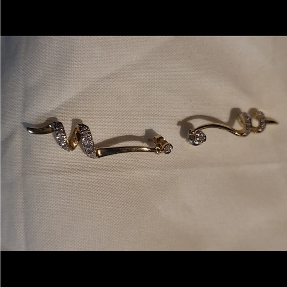 10k diamond dangle earrings - Picture 2 of 11